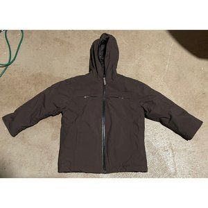 Burberry London Kids Brown Down Winter Coat Hooded Snow Jacket Size 6Y 116CM